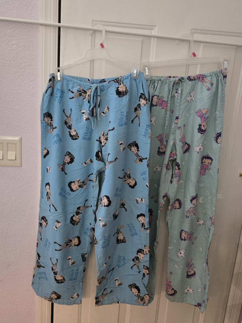 Betty Boop Small Womens Light Blue and Mint Green Pajama Pants- 2 Sets